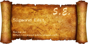 Sigmond Edit névjegykártya